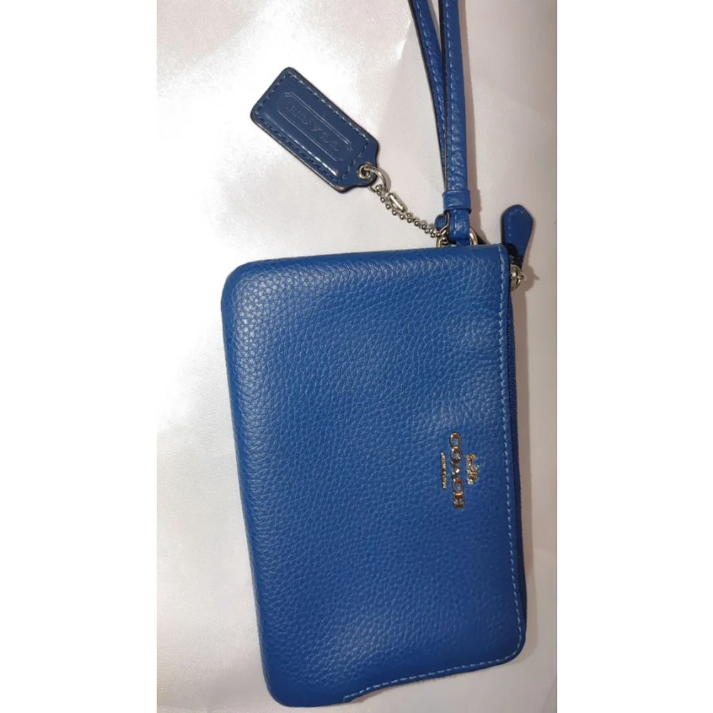 Coach Sadie Pebbled Leather Wristlet